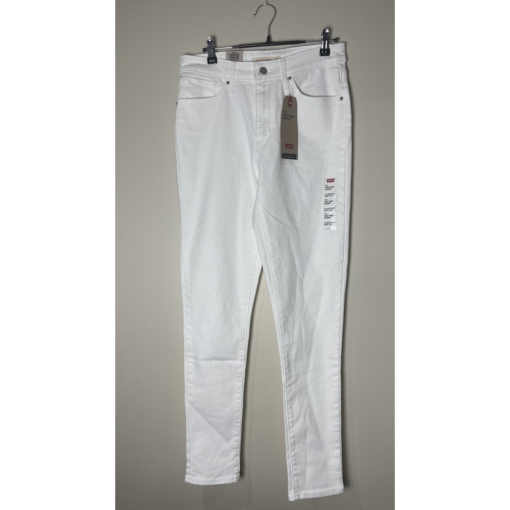 Levi's 721 High-Rise Skinny Jeans Women W30 L30 White Stretch Denim NWT